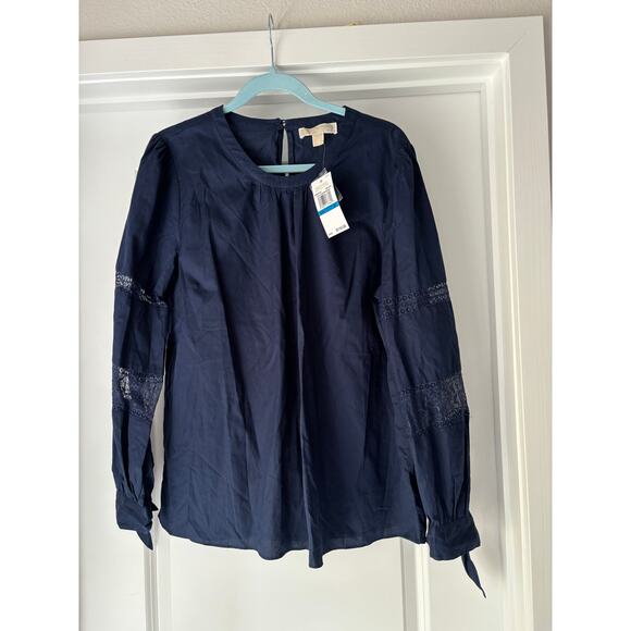 Micheal Kors True Navy Blouse NWT Size XL - Picture 2 of 6